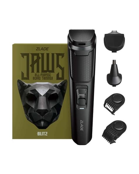 Zlade Jaws Blitz Rechargeable All-Purpose Beard Trimmer 40 Length Settings 3 Heads