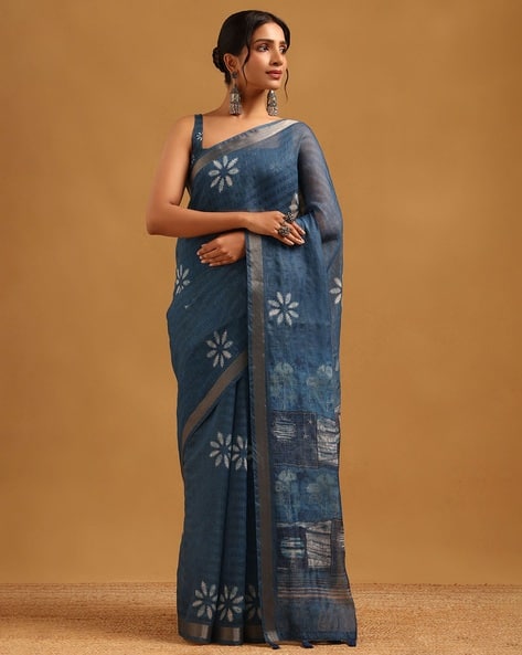 Women Floral Print Saree