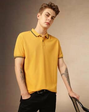 tigersnake Men Striped Regular Fit Polo T-Shirt-picture-36
