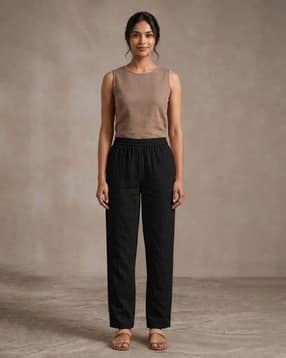 Women Mid Rise Straight Fit Trousers-image-43