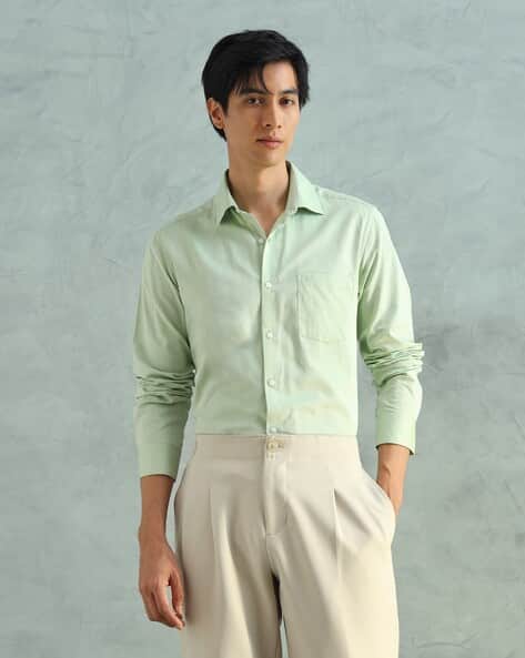 ARROW Men Patterned Slim Fit Dobby Shirt with Patch Pocket