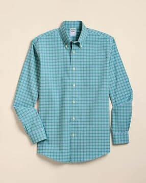 brooks brothers Checked Non-Iron Regular Fit Broadcloth Cotton Sport Shirt-picture-46