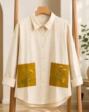 buda jeans co Women Embroidered Relaxed Fit Shirt-picture-25