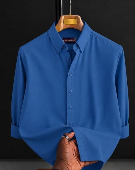 Combraided X AG Men Regular Fit Shirt with Spread Collar