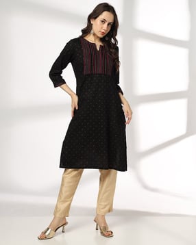 avaasa mix n' match Women Micro Print Straight Kurta-picture-40