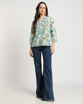 svrnaa by azorte Floral All-Over Print Top-picture-20