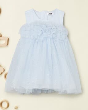 max A-Line Dress with Floral Applique-picture-19