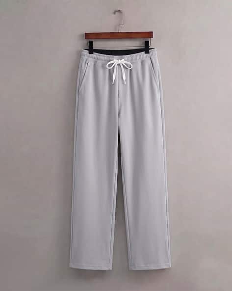 TIGERSNAKE Men Straight Fit Track Pants with Drawstring Waist