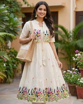 Women Embroidered Maxi Dress-image-21