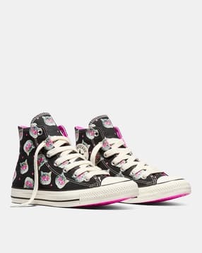 converse Unisex Cat Print Lace-Up Sneakers-picture-3
