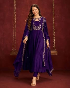 nyrika Women Embroidered 3-Piece Anarkali Kurta Set-picture-42