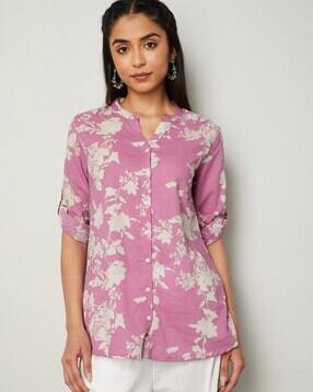 melange by lifestyle Women Floral Print Cotton A-Line Kurti-picture-52