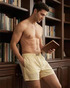 tigersnake Men Striped Boxers with Elasticated Waist-picture-32