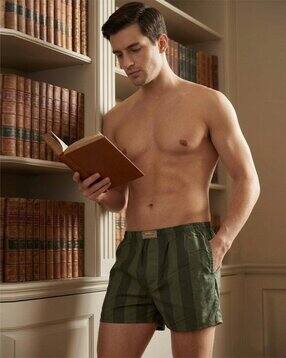 Men Striped Boxers with Elasticated Waist-image-46