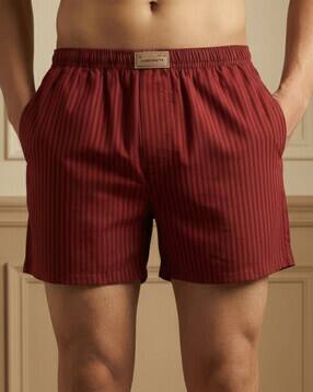 Men Striped Boxers with Elasticated Waist-image-33