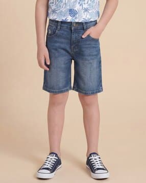 u.s. polo assn. Boys Washed Mid-Rise Denim Shorts-picture-30