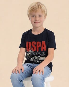 u.s. polo assn. Boys Graphic Brand Print Regular Fit Crew-Neck T-Shirt-picture-34