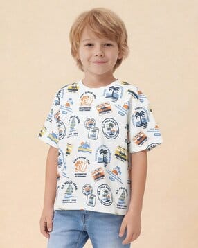 Boys Graphic Print Oversized Crew-Neck T-Shirt-image-41