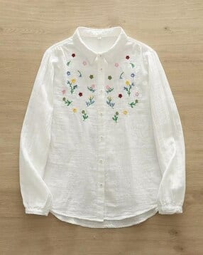 buda jeans co Women Relaxed Fit Embroidered Shirt-picture-20