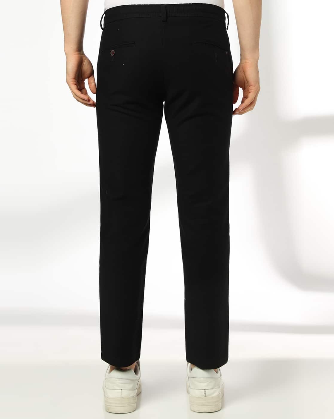 MOCK LINEN PULLON CHINO, BLACK, 28