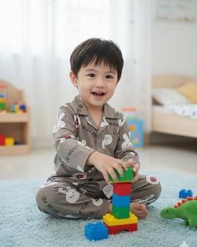 tony & jony Boys Cartoon Nightsuit Set-picture-21