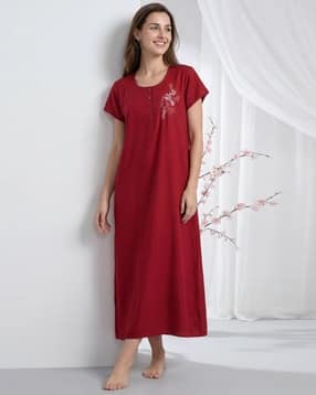 juliana dream Women Embroidered Round-Neck Nightgown-picture-21