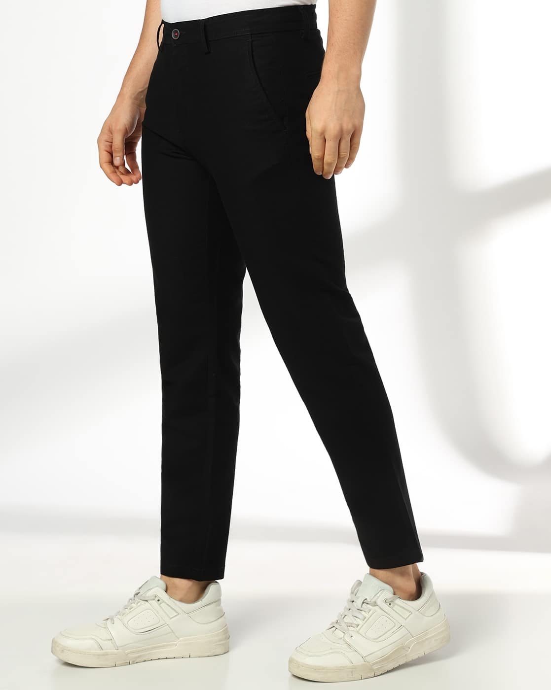 MOCK LINEN PULLON CHINO, BLACK, 28