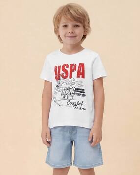 Boys Graphic Brand Print Regular Fit Crew-Neck T-Shirt-image-31