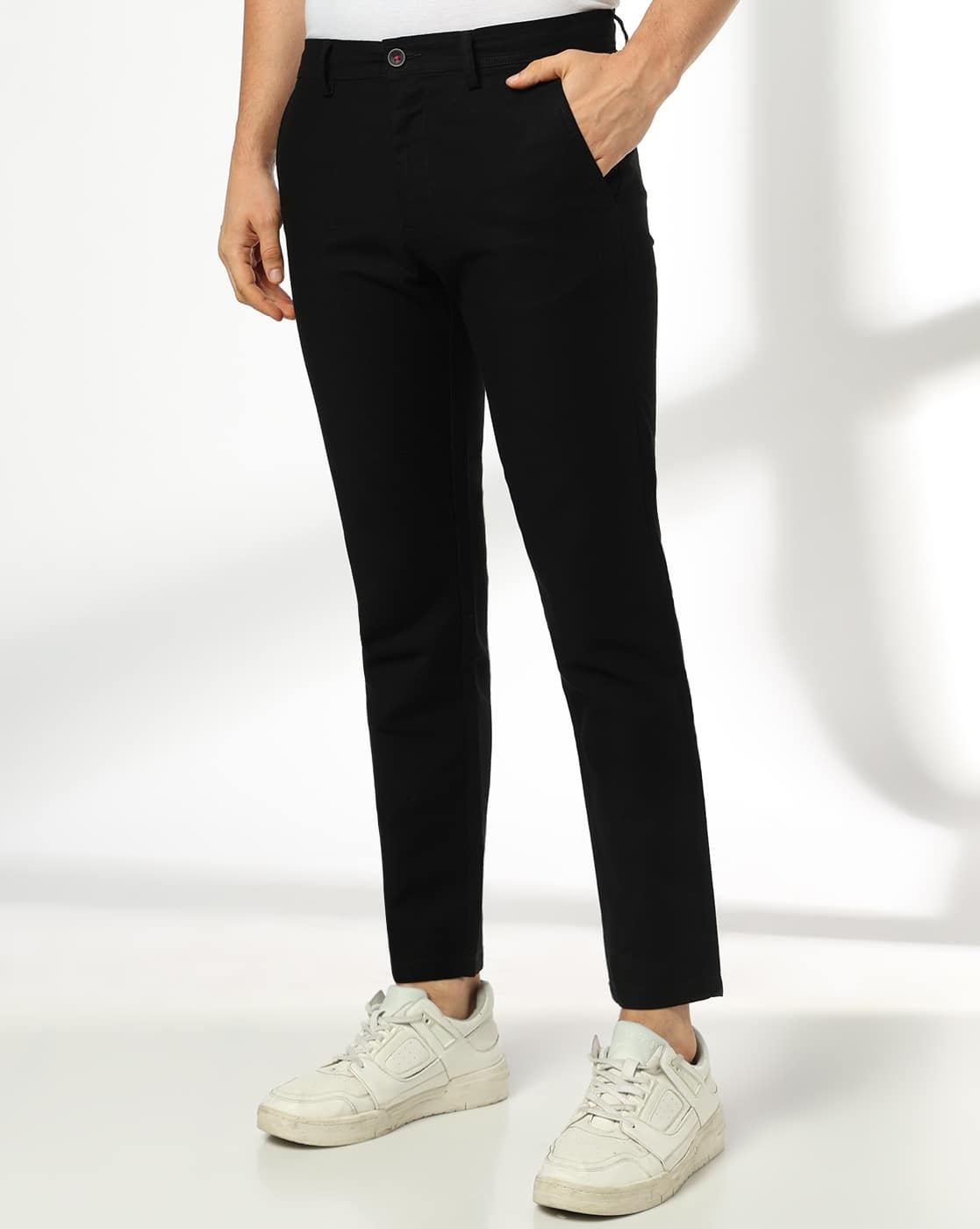 MOCK LINEN PULLON CHINO, BLACK, 28