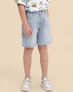 u.s. polo assn. Boys Washed Mid-Rise Denim Shorts-picture-49