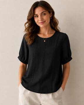 leia Women Embroidered Regular Fit Top-picture-41