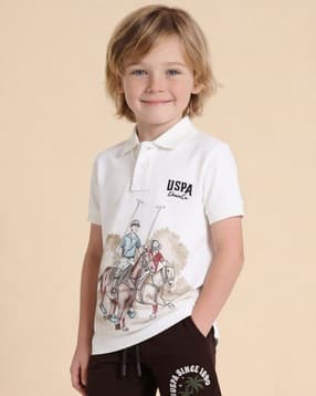 u.s. polo assn. Boys Graphic Brand Print Regular Fit Polo T-Shirt-picture-22