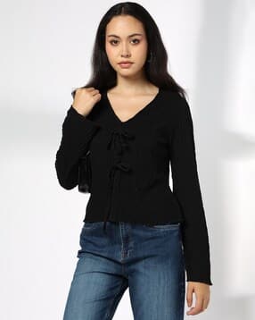 Women Regular Fit V-Neck Top-image-37