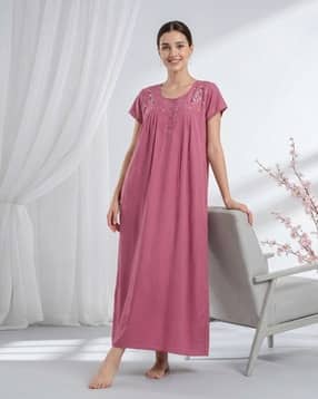 juliana dream Women Embroidered Round-Neck Nightgown-picture-13