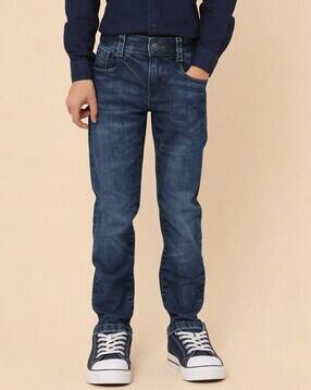u.s. polo assn. Boys Lightly Washed Whiskered Slim Fit Jeans-picture-25
