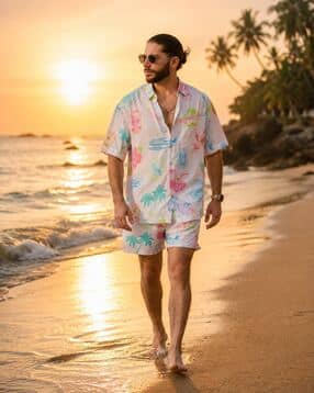 alpha tribe Men Printed Shirt & Shorts Co-Ord Set-picture-25