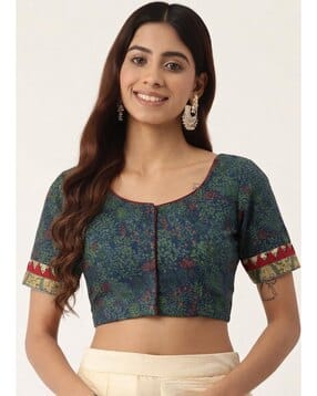 indie picks Floral Print Front-Open Blouse-picture-33