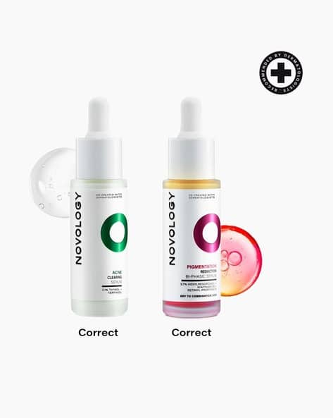 Novology Set of 2 Bi-Phasic Hyper Pigmentation Serum + Acne Reduction Serum Combo