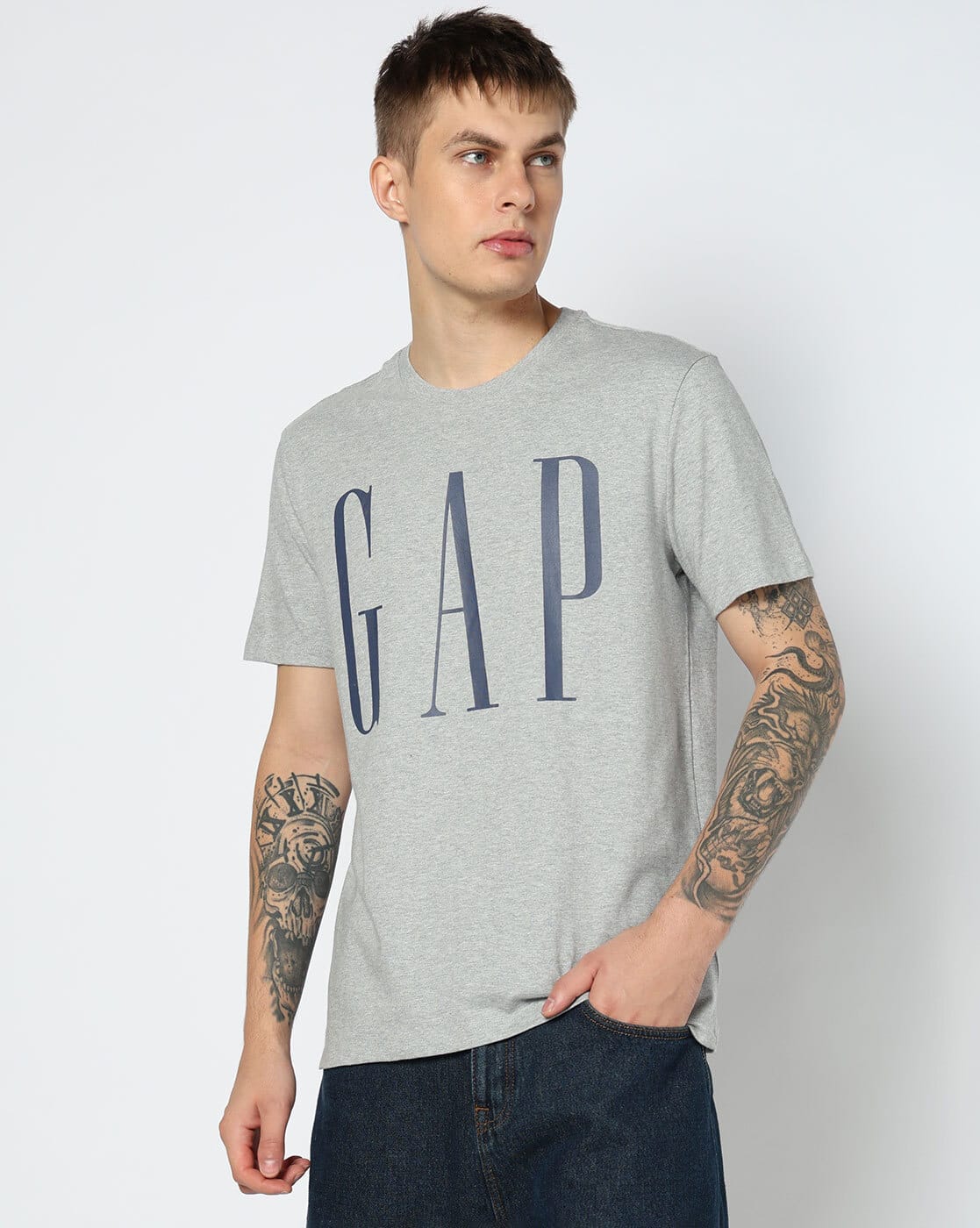 Men Printed Slim Fit Round-Neck T-Shirt