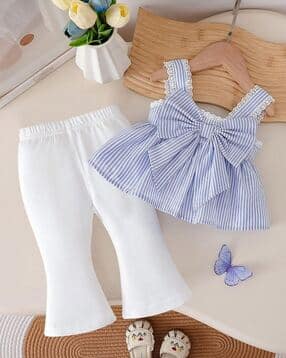 styleconnect Girls Striped Top & Pants Set-picture-21