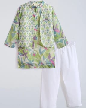 Boys Floral Print 2-Piece Kurta Set-image-38