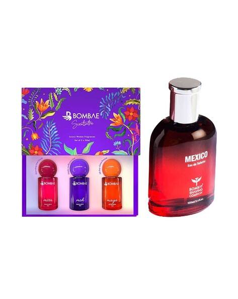 Bombae Set of 2 Womens Perfume Gift Set & Bombay Shaving Company Mens Mexico Pefume (100 ml) Combo