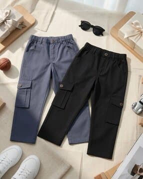 cutiekins Boys Pack of 2 Relaxed Fit Cargo Trousers-picture-11