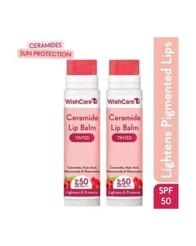 wishcare Set of 2 Tinted Ceramide Lip Balm for Dark Pigmented Lips with SPF50 PA+++ Heals Dry Lips (5gms x 2)-picture-16