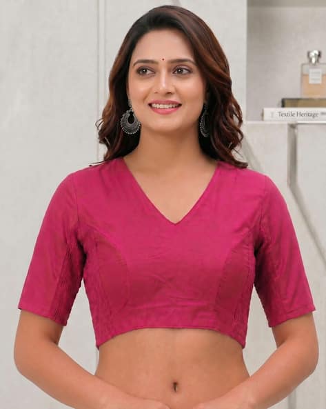 Indie Picks V-Neck Back-Open Blouse