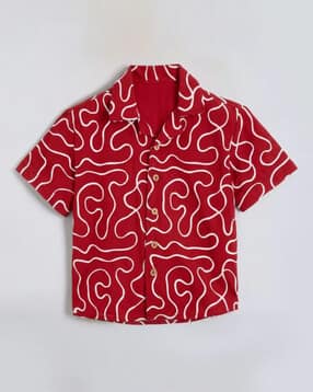 Boys Embroidery Relaxed Fit Shirt-image-49