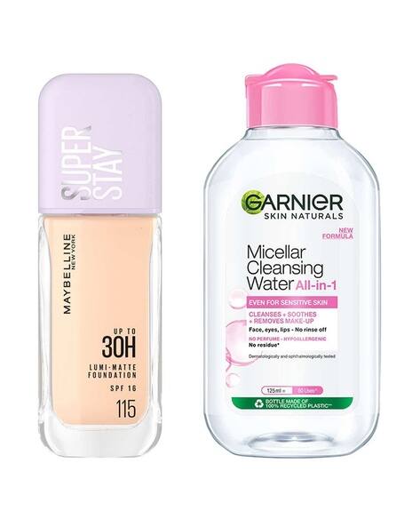Maybelline New York Super Stay Lumi-Matte Liquid Foundation 115 + Garnier Micellar Water Combo