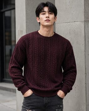Men Regular Fit Round-Neck Sweatshirt-image-7
