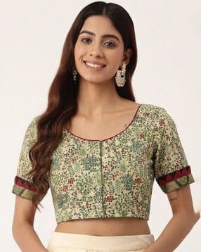 indie picks Floral Print Front-Open Blouse-picture-32