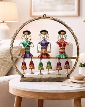 habere india Handcrafted Metal Folk Musician Wall Hanging -picture-21